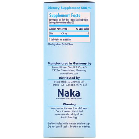 Kiseldioxid, Mineraler, Kosttillskott: Naka Herbs & Vitamins Ltd, Hubner, Original Silica Gel, 17 fl oz (500 ml)