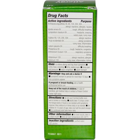 Homeopati, Örter: NatraBio, Allergy Relief, Non-Drowsy, 1 fl oz (30 ml)