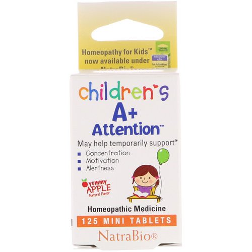 NatraBio, Children's A+ Attention, Yummy Apple, 125 Mini Tablets Review
