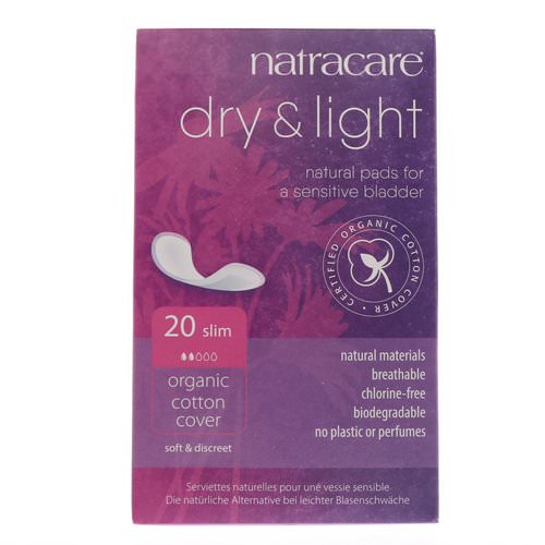 Natracare, Dry & Light, Organic Cotton Cover, Slim, 20 Pads Review
