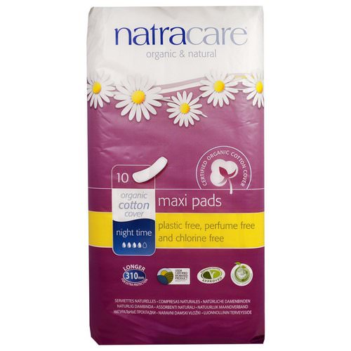Natracare, Maxi Pads, Night Time, 10 Pads Review