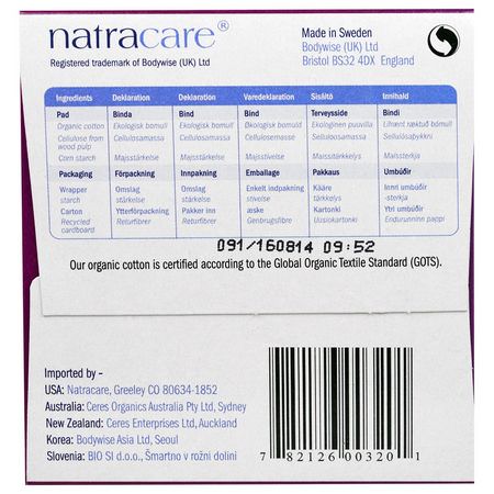 Engångsunderlag, Feminina Dynor, Feminin Hygien, Bad: Natracare, Organic & Natural Ultra Extra Pads, Long, 8 Pads