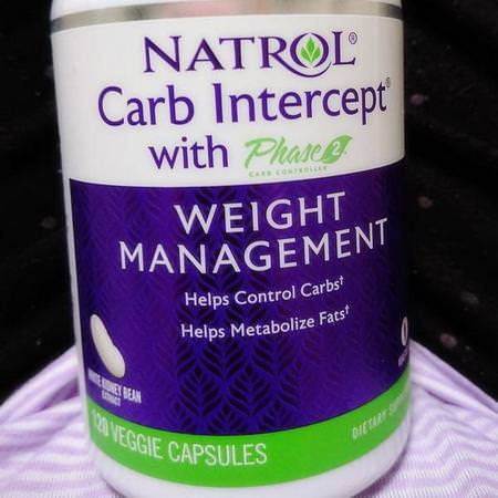 Natrol, Carb Intercept with Phase 2 Carb Controller, 1000 mg, 120 Veggie Capsules