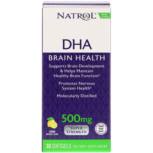 Natrol, DHA, Brain Health, Lemon, 500 mg, 30 Softgels Review