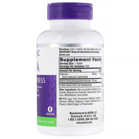 Dhea, Kosttillskott: Natrol, DHEA, 25 mg, 300 Tablets