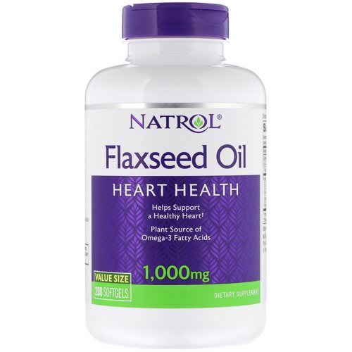 Natrol, Flaxseed Oil, Heart Health, 1,000 mg, 200 Softgels Review