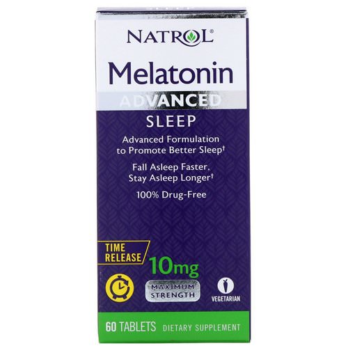 Natrol, Melatonin, Advanced Sleep, Time Release, 10 mg, 60 Tablets Review