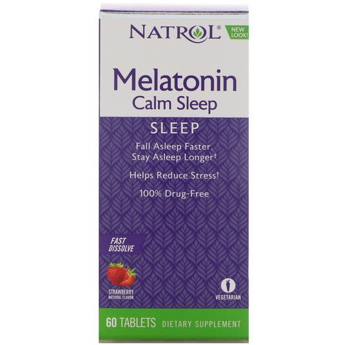 Natrol, Melatonin Calm Sleep, Fast Dissolve, Strawberry Flavor, 60 Tablets Review