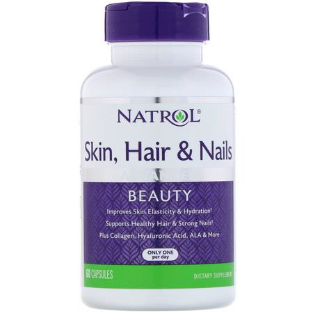 Natrol Hair Skin Nails Formulas - Naglar, Hud, Hår, Kosttillskott
