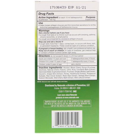 Influensa, Hosta, Förkylning, Lunga: Naturade, Herbal Expec, Natural Cherry Flavor, 8.8 fl oz (260 ml)