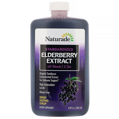 Naturade Elderberry Sambucus Cold Cough Flu - Influensa, Hosta, Förkylning, Kosttillskott