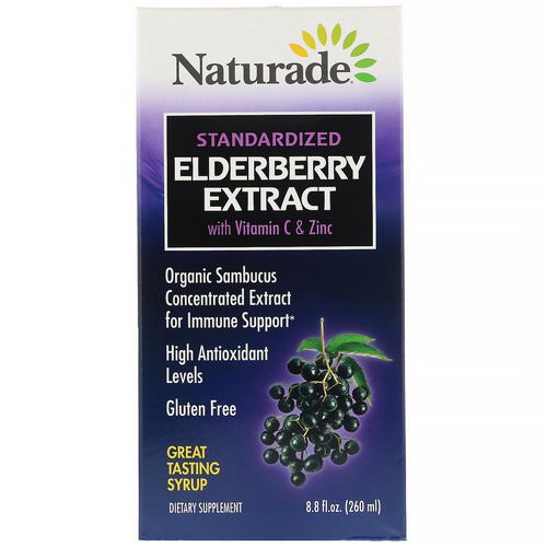 Naturade, Standardized Elderberry Extract Syrup with Vitamin C & Zinc, 8.8 fl oz (260 ml) Review