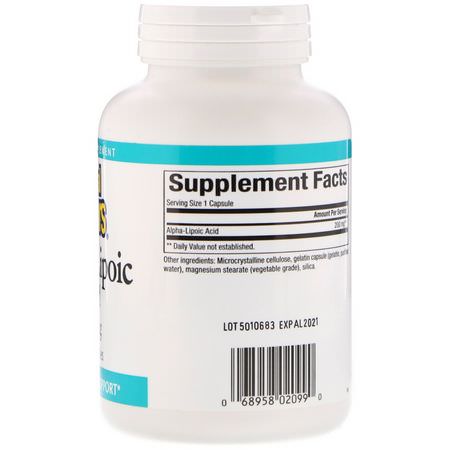 Alpha Lipoic Acid, Antioxidants, Supplements: Natural Factors, Alpha-Lipoic Acid, 200 mg, 120 Capsules
