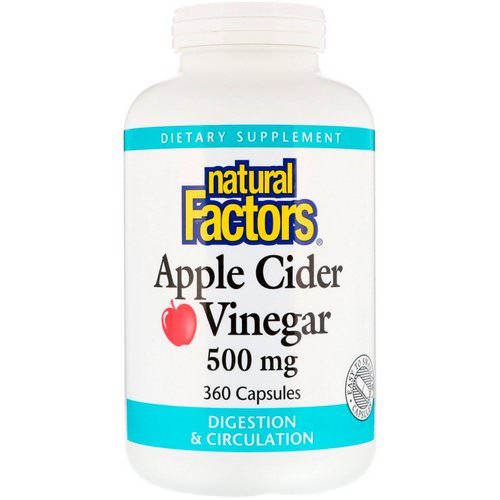 Natural Factors, Apple Cider Vinegar, 500 mg, 360 Capsules Review