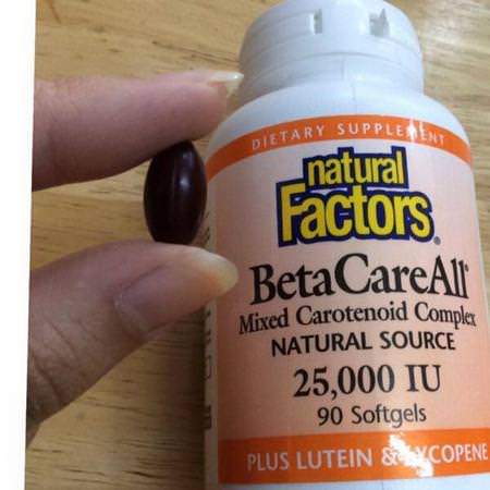 Natural Factors Beta Carotene - Betakaroten, Antioxidanter, Kosttillskott