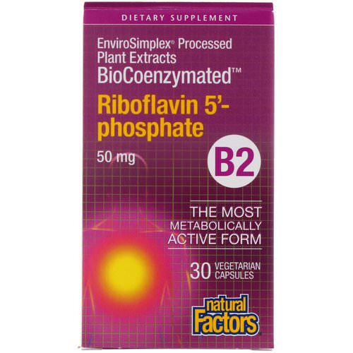Natural Factors, BioCoenzymated, B2, Riboflavin 5'-Phosphate, 50 mg, 30 Vegetarian Capsules Review