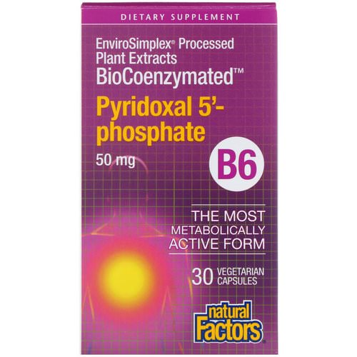 Natural Factors, BioCoenzymated, B6, Pyridoxal 5'-Phosphate, 50 mg, 30 Vegetarian Capsules Review