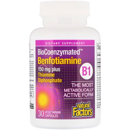 Natural Factors Benfotiamine Vitamin B - Vitamin B, Vitaminer, Benfotiamin, Antioxidanter
