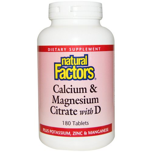 Natural Factors, Calcium & Magnesium Citrate, With D, 180 Tablets Review
