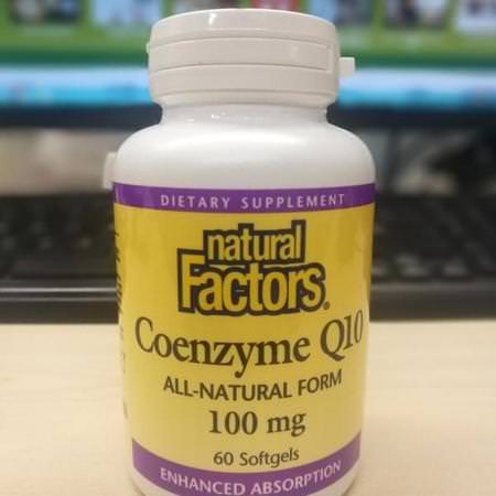 Natural Factors Coenzyme Q10, Coq10, Antioxidanter, Kosttillskott
