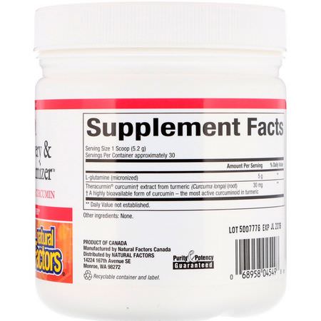 Curcumin, Gurkmeja, Antioxidanter, Kosttillskott: Natural Factors, CurcuminRich, Muscle Recovery & Growth Curcumizer, 5.5 oz (156 g)