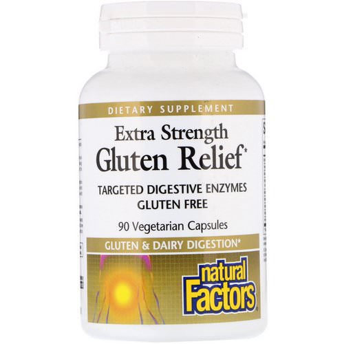 Natural Factors, Extra Strength Gluten Relief, 90 Vegetarian Capsules Review