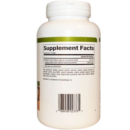 Vitlök, Homeopati, Örter: Natural Factors, GarlicRich, Super Strength, Garlic Concentrate, 500 mg, 180 Enteric Coated Softgels