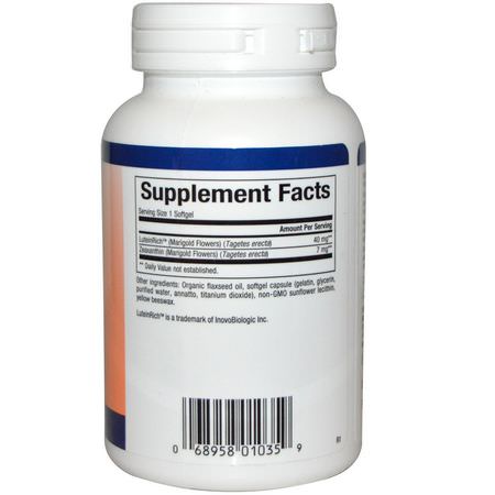 Zeaxanthin, Lutein, Nose, Ear: Natural Factors, Lutein, 40 mg, 60 Softgels
