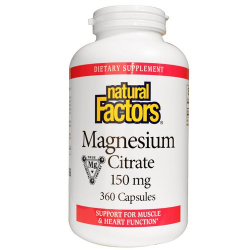 Natural Factors, Magnesium Citrate, 150 mg, 360 Capsules Review
