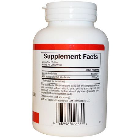 Glukosaminkondroitin, Led, Ben, Kosttillskott: Natural Factors, NEM Knee & Joint Formula with Glucosamine, 60 Tablets