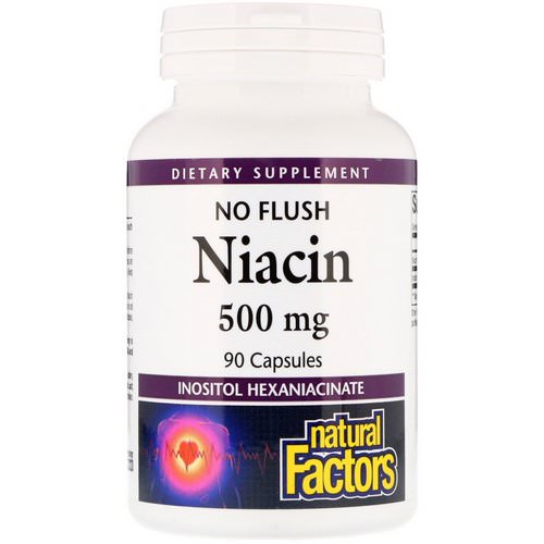 Natural Factors, No Flush Niacin, 500 mg, 90 Capsules Review