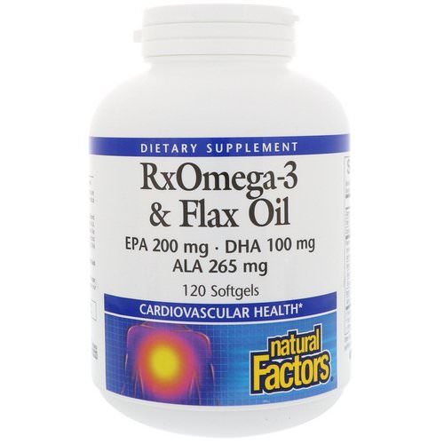 Natural Factors, RxOmega-3 & Flax Oil, 120 Softgels Review