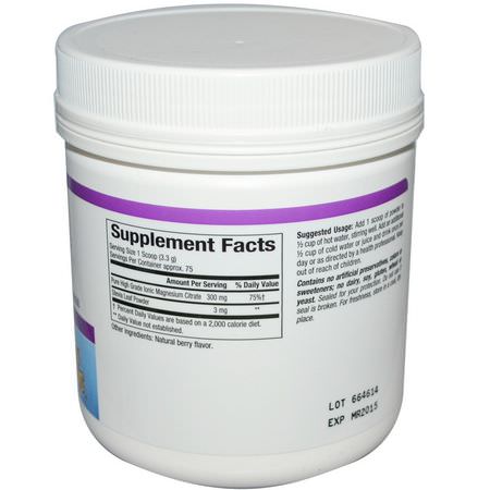 Lugn, Magnesium, Mineraler, Kosttillskott: Natural Factors, Stress-Relax, Magnesium Citrate, Natural Berry Drink Mix, 8.8 oz (250 g) Powder