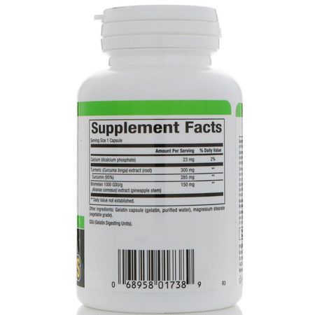 Curcumin, Gurkmeja, Antioxidanter, Kosttillskott: Natural Factors, Turmeric & Bromelain, 450 mg, 90 Capsules