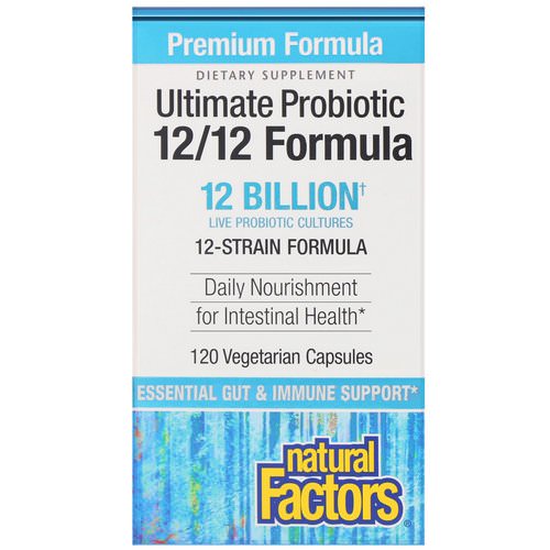 Natural Factors, Ultimate Probiotic, 12/12 Formula, 12 Billion CFU, 120 Vegetarian Capsules Review