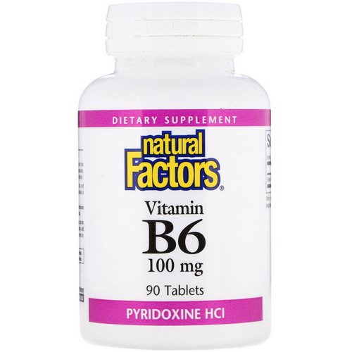 Natural Factors, Vitamin B6, Pyridoxine HCl, 100 mg, 90 Tablets Review