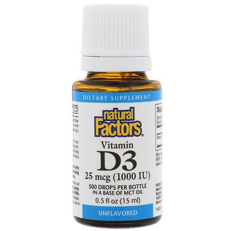 Natural Factors D3 Cholecalciferol - D3 Cholecalciferol, D-Vitamin, Vitaminer, Kosttillskott