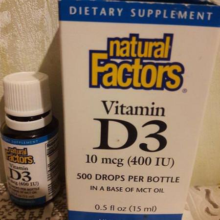 Natural Factors D3 Cholecalciferol, D-Vitamin, Vitaminer, Kosttillskott