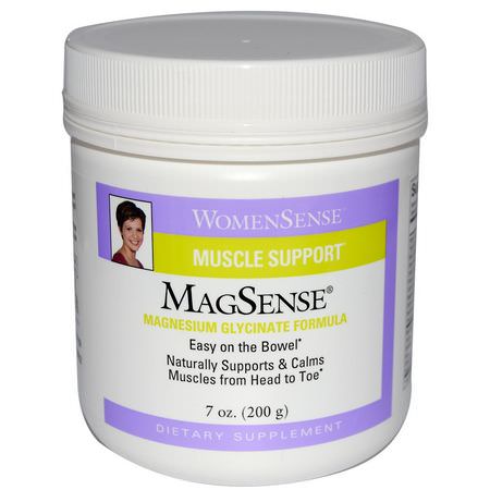 Magnesium, Mineraler, Kosttillskott: Natural Factors, WomenSense, MagSense, Magnesium Glycinate Formula, 7 oz (200 g)