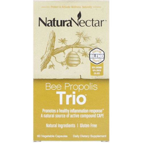 NaturaNectar, Bee Propolis Trio, 60 Vegetable Capsules Review