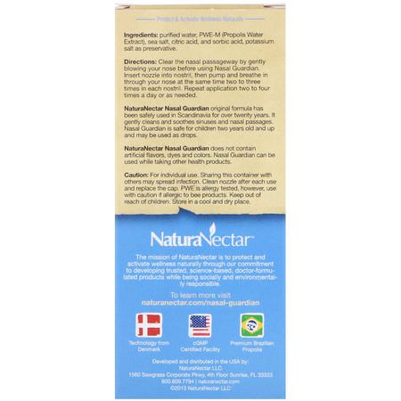 Nässpray, Bensinvätt, Första Hjälpen, Bihåleinstrument: NaturaNectar, Nasal Guardian Spray, 1.0 fl oz (30 ml)