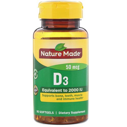 Nature Made, Vitamin D3, 50 mcg, 90 Softgels Review