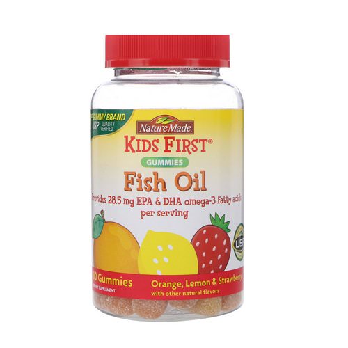 Nature Made, Kids First, Fish Oil Gummies, Orange, Lemon & Strawberry, 80 Gummies Review