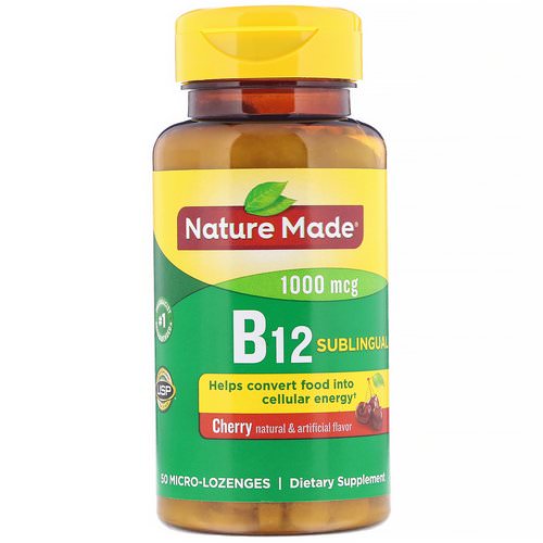 Nature Made, B-12 Sublingual, Cherry, 1000 mcg, 50 Micro -Lozenges Review