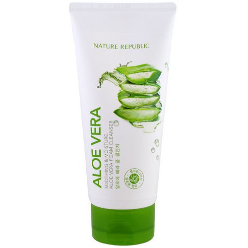 Nature Republic, Aloe Vera, Soothing & Moisture Aloe Vera Foam Cleanser, 5.07 fl oz (150 ml) Review