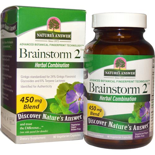 Nature's Answer, Brainstorm 2, Herbal Combination, 450 mg, 90 Vegetarian Capsules Review