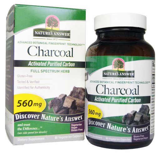 Nature's Answer, Charcoal, Activated Purified Carbon, 560 mg, 90 Vegetarian Capsules Review