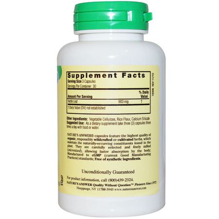 Nässlor, Homeopati, Örter: Nature's Answer, Nettle, 900 mg, 90 Vegetarian Capsules