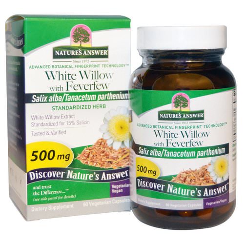 Nature's Answer, White Willow with Feverfew, 500 mg, 60 Vegetarian Capsules Review