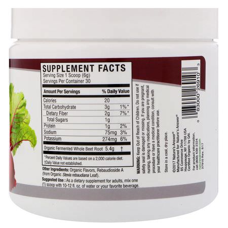 Betor, Superfoods, Greener, Kosttillskott: Nature's Answer, Whole Beets Powder, 6.34 oz (180 g)